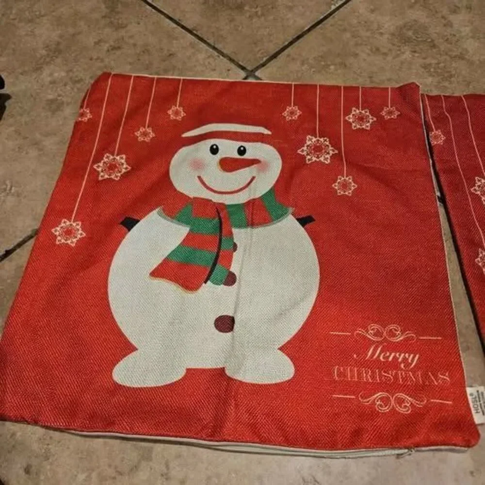 Christmas Throw Pillow Covers Zip-Up Set of 2 18